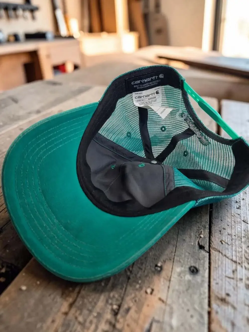 Carhartt AH0286 Mesh-Back Canvas Trucker Cap in Teal